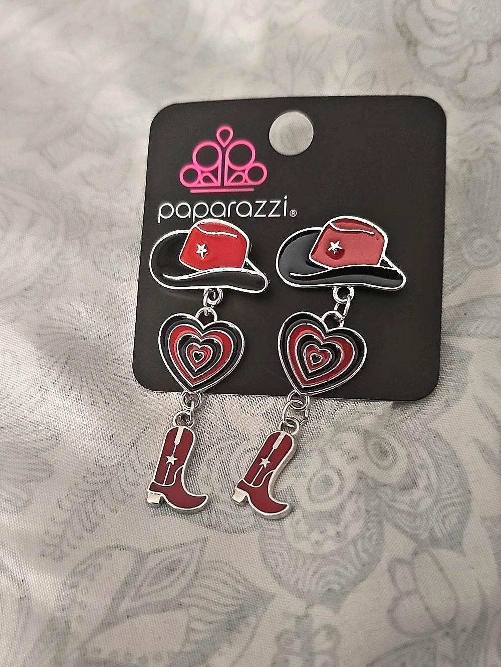 Paparazzi Swing Dance Delight Western Dangle Earrings Red & Black